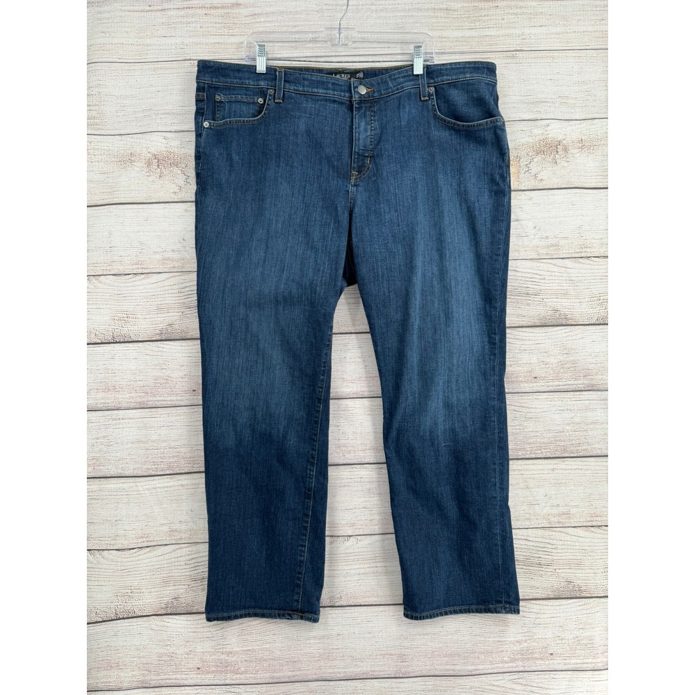 Lauren Ralph Lauren Jeans Women 22W Dark Blue Straight Leg Stretch RL 6474